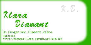 klara diamant business card